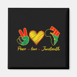 Vrede liefde juneteenth trots zwart meisje zwarte magneet