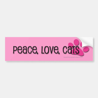 vrede , liefde , katten bumpersticker