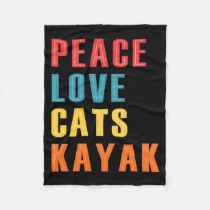 Vrede Liefde Katten Kajak Grappige Kayakken Boot C Fleece Deken