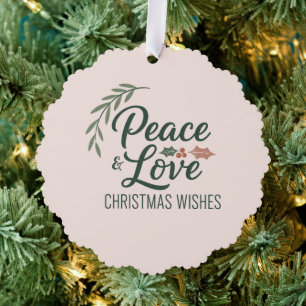 Vrede, Liefde & Kerstwensen Ornament Kaart