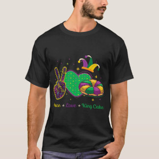 Vrede Liefde King Cake Mardi Gras T-shirt
