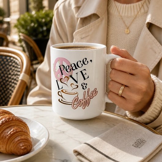 "Vrede, Liefde & Koffie" Mok