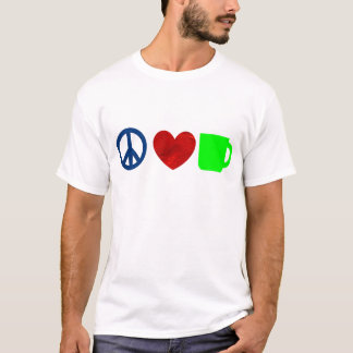 Vrede, liefde, koffie t-shirt