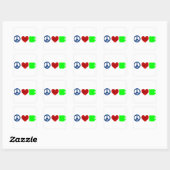 Vrede, liefde, koffie vierkante sticker (Vel)