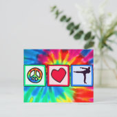 Vrede, liefde, krijgskunst briefkaart (Staand voorkant)