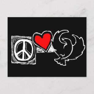 Vrede, liefde, kruivoet briefkaart
