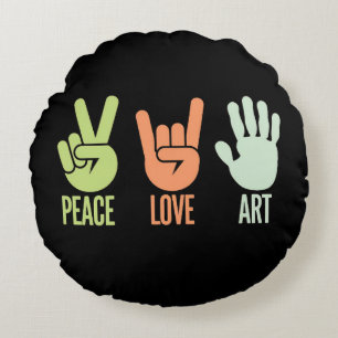 Vrede Liefde Kunst – Creatieve Expressie Rond Kussen