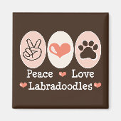 Vrede Liefde Labradoodles Magnet Magneet (Voorkant)