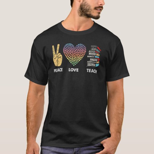 Vrede Liefde Leer Leraar 3 T-shirt (Voorkant)