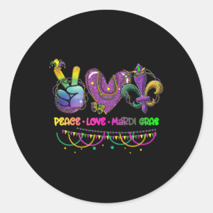Vrede Liefde Mardi Gras Kralen Carnaval Parade Nie Ronde Sticker