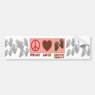 Vrede, liefde, massagetherapie bumpersticker