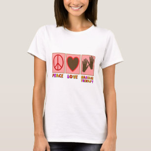 Vrede, liefde, massagetherapie t-shirt