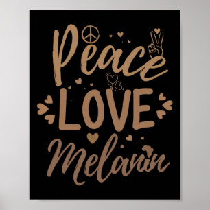 Vrede Liefde Melanine Zwarte Geschiedenis Maand Tr Poster