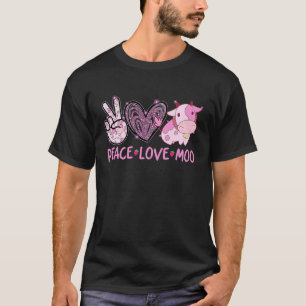 Vrede Liefde Moo Koeien Tie Dye Regenboog Vegan Bo T-shirt