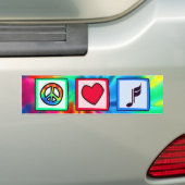Vrede, liefde, muziek bumpersticker (Op auto)