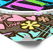 Vrede, liefde, muziek poster (Hoek)