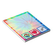 Vrede, liefde, muziek, tie Dye Notitieblok (Schuin)
