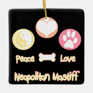 Vrede Liefde Napolitaanse Mastiff Keramisch Ornament