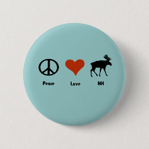 Vrede Liefde New Hampshire Ronde Button 5,7 Cm