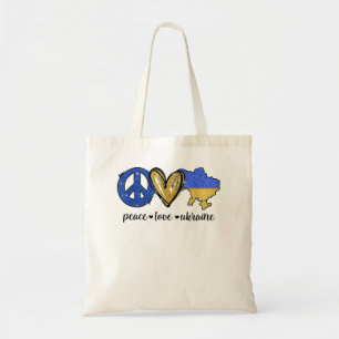 Vrede, liefde, Oekraïne Oekraïense vlag Ik sta bij Tote Bag