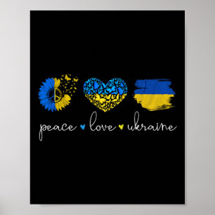 Vrede Liefde Oekraïne Oekraïense Vlag Kleuren Oekr Poster