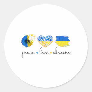 Vrede Liefde Oekraine Oekraïense Vlag Kleuren Oekr Ronde Sticker