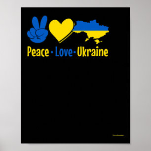 Vrede Liefde Oekraine Vlag Shirt Mannen Vrouwen Ma Poster