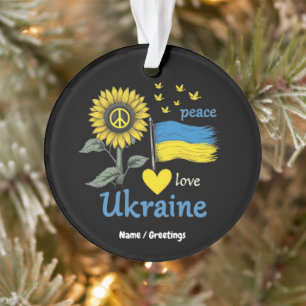 Vrede Liefde Oekraïne Zonnebloem Vlag Stand met Tr Ornament