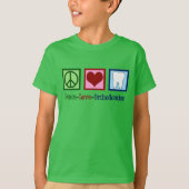 Vrede Liefde Orthodontie Kinder T-shirt (Voorkant)