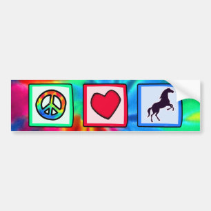 Vrede, liefde, paarden bumpersticker