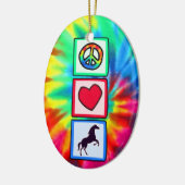 Vrede, liefde, paarden keramisch ornament (Links)