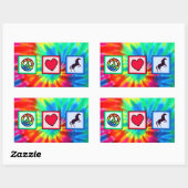 Vrede, liefde, paarden rechthoekige sticker (Vel)