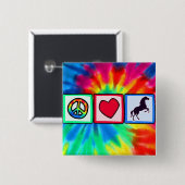 Vrede, liefde, paarden vierkante button 5,1 cm (Voorkant /achterkant)