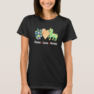 Vrede Liefde Paarden    Voor Paard  Tiener Meisjes T-shirt