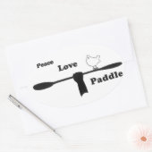 Vrede Liefde Paddle, Dual Blade Ovale Sticker (Envelop)