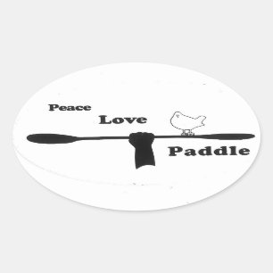 Vrede Liefde Paddle, Dual Blade Ovale Sticker