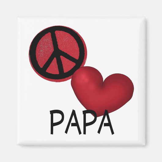 Vrede Liefde Papa Magneet (Voorkant)