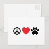 Vrede, Liefde, Paw Briefkaart (Voorkant / Achterkant)