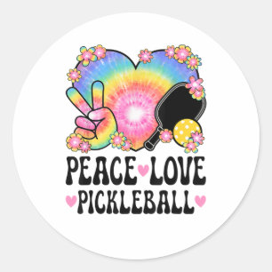 Vrede Liefde Pickleball Ronde Sticker