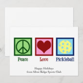 Vrede Liefde Pickleball Schattige  Feestdagenkaart (Voorkant / Achterkant)
