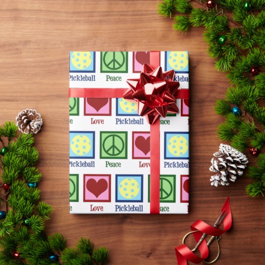 Vrede Liefde Pickleball Schattige Kerstmis Cadeaupapier (Feestdagen Geschenken)