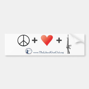 Vrede + Liefde + Pistolen Bumpersticker