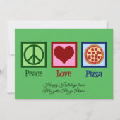 Vrede Liefde Pizza Parlor Aangepaste Kerstmis Feestdagenkaart (Voorkant)