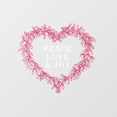 Vrede, liefde, plezier maîtletoe Kerstwit rood Raamsticker (Vel)