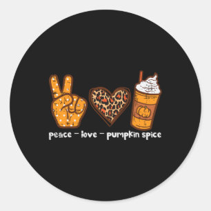 Vrede Liefde Pompoen Spice Leuk Herfst Herfst Seiz Ronde Sticker
