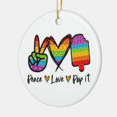 Vrede Liefde Pop Het Ornament, Regenboog Pop Het Keramisch Ornament (Links)