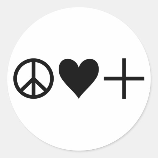 Vrede liefde positiviteit ronde sticker (Voorkant)