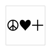 Vrede liefde positiviteit 	rubberstempel (Afrduk)