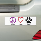 Vrede, liefde, poten. Het is allemaal wat een lief Bumpersticker (Op auto)