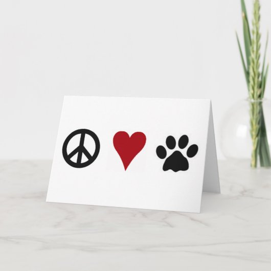 Vrede-liefde-poten Wenskaart Kaart (Voorkant)